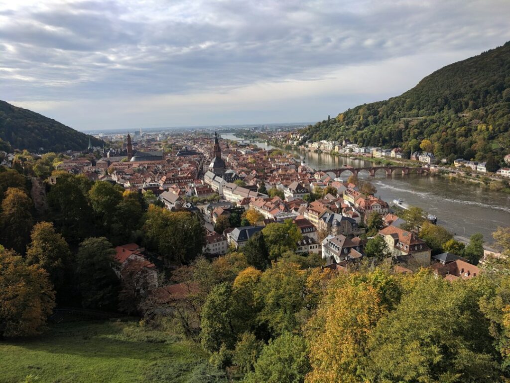 aerial view of city near river during daytime